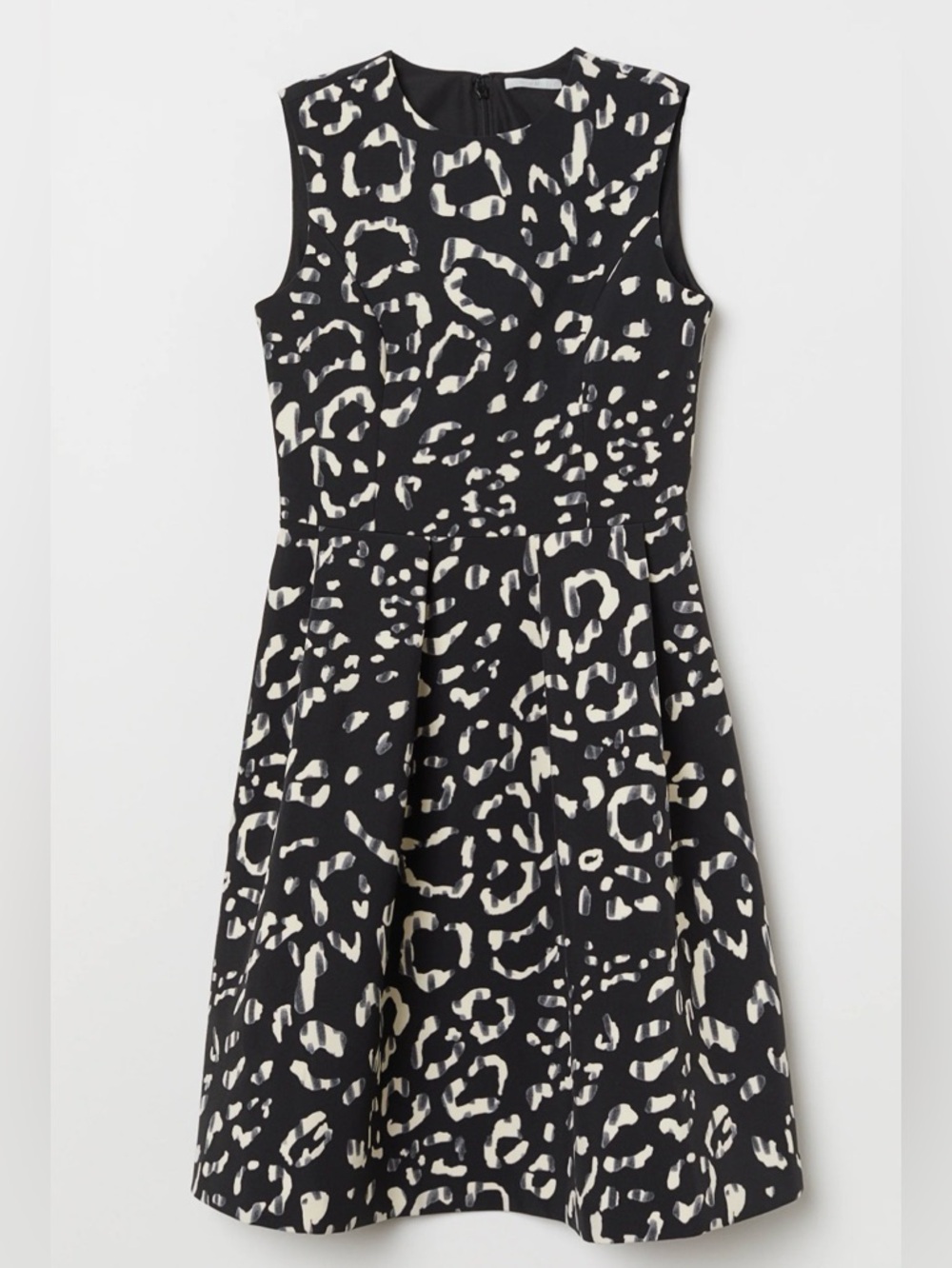 H&M Black Dress with Cream Spot Print